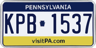 PA license plate KPB1537