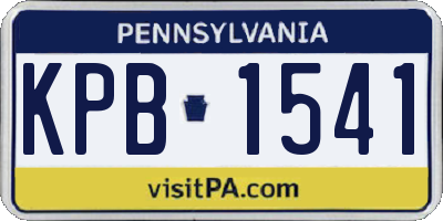 PA license plate KPB1541