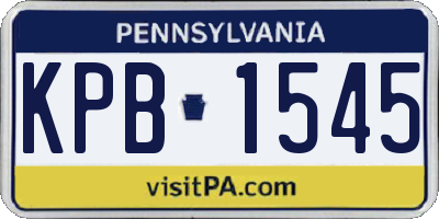 PA license plate KPB1545