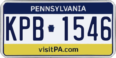 PA license plate KPB1546