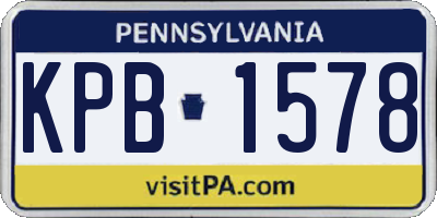 PA license plate KPB1578