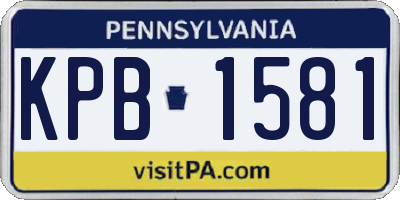 PA license plate KPB1581