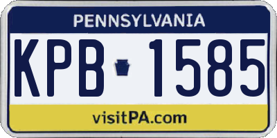 PA license plate KPB1585