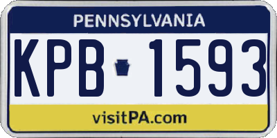 PA license plate KPB1593