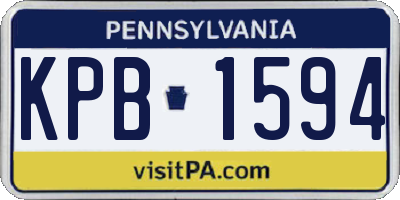PA license plate KPB1594