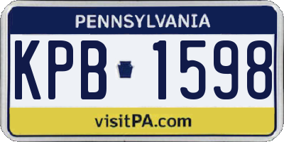 PA license plate KPB1598