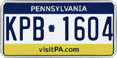 PA license plate KPB1604