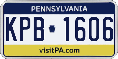 PA license plate KPB1606