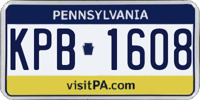 PA license plate KPB1608