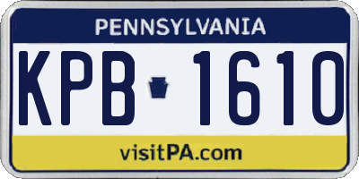 PA license plate KPB1610