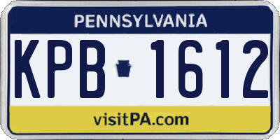 PA license plate KPB1612