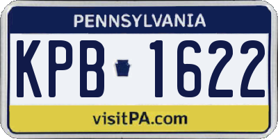 PA license plate KPB1622