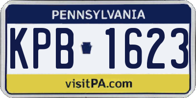 PA license plate KPB1623