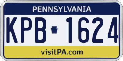 PA license plate KPB1624