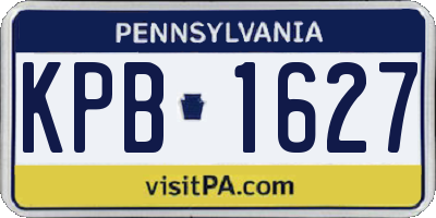 PA license plate KPB1627