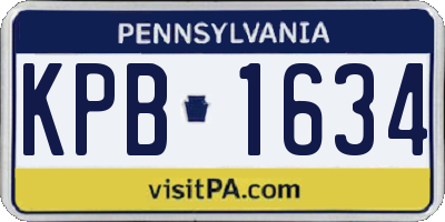PA license plate KPB1634