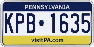 PA license plate KPB1635