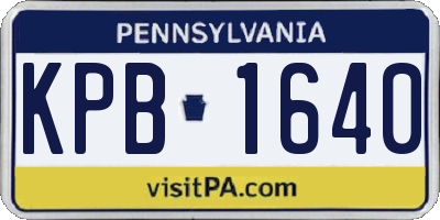 PA license plate KPB1640