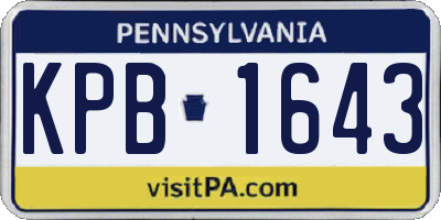 PA license plate KPB1643