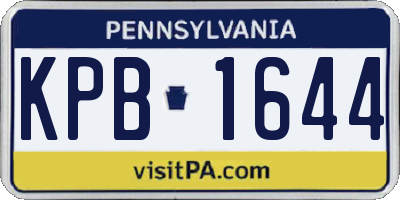 PA license plate KPB1644