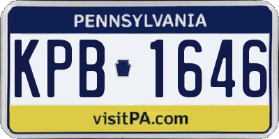 PA license plate KPB1646