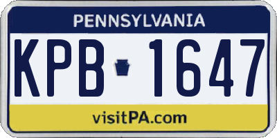 PA license plate KPB1647