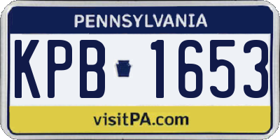 PA license plate KPB1653