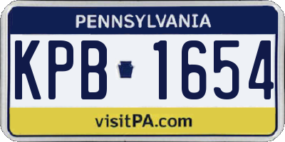 PA license plate KPB1654