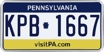 PA license plate KPB1667