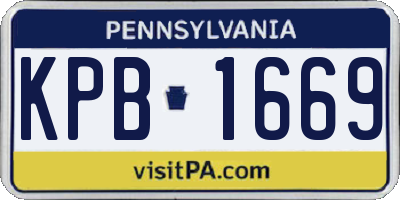 PA license plate KPB1669