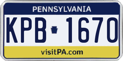 PA license plate KPB1670