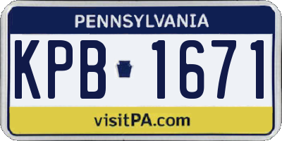 PA license plate KPB1671