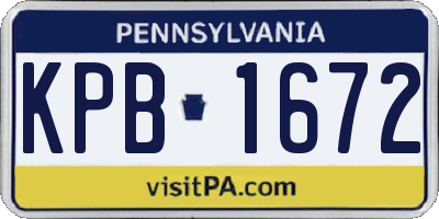 PA license plate KPB1672