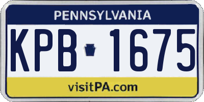 PA license plate KPB1675