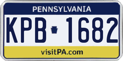 PA license plate KPB1682