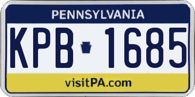 PA license plate KPB1685
