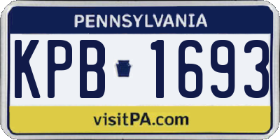 PA license plate KPB1693