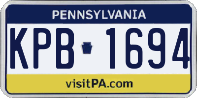 PA license plate KPB1694