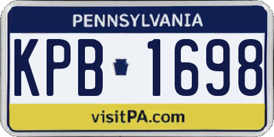 PA license plate KPB1698