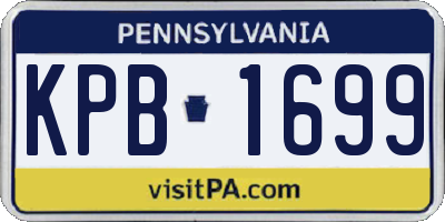 PA license plate KPB1699