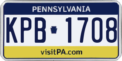 PA license plate KPB1708