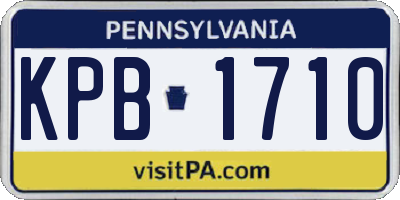 PA license plate KPB1710