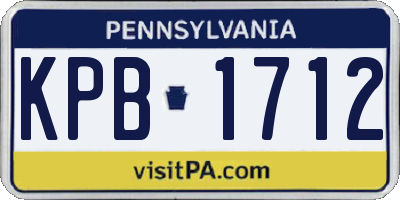 PA license plate KPB1712