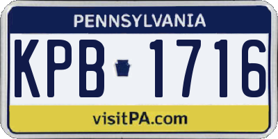 PA license plate KPB1716
