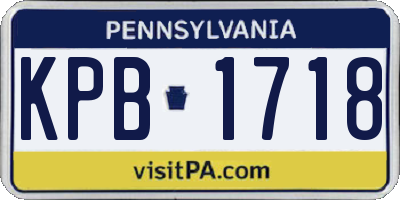 PA license plate KPB1718