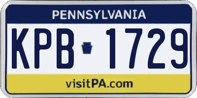 PA license plate KPB1729