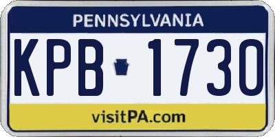PA license plate KPB1730