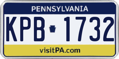 PA license plate KPB1732