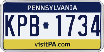 PA license plate KPB1734