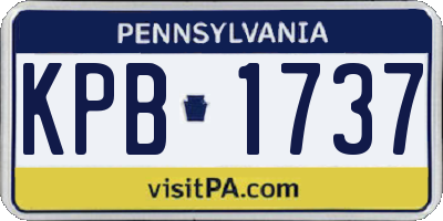 PA license plate KPB1737